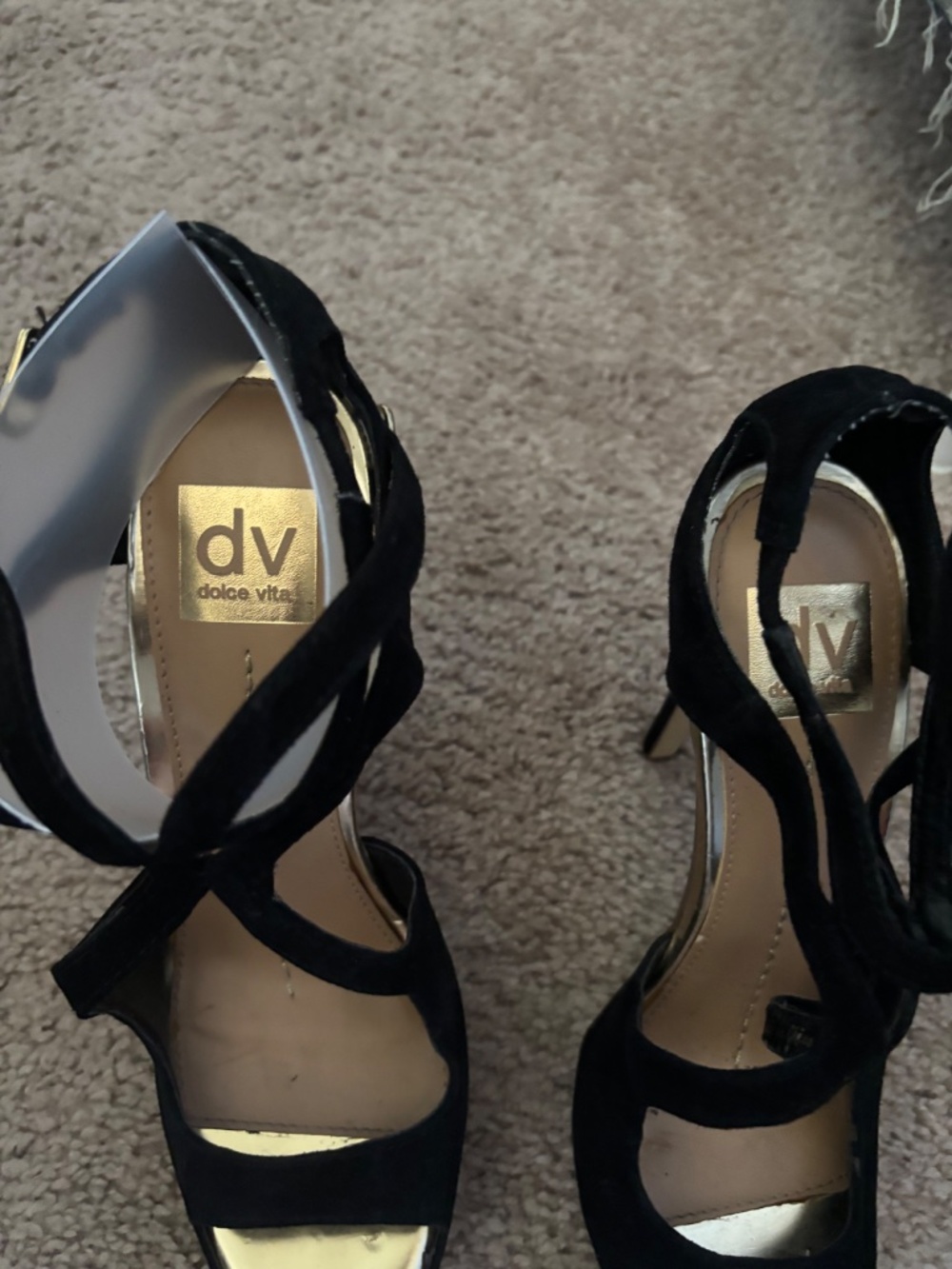 Dolce Vita Black Lace Up Stiletto Heels - Picture 3 of 13